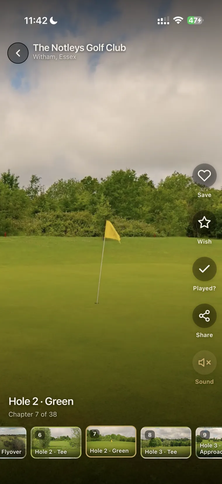 Immersive hole-by-hole course tour playing in HD